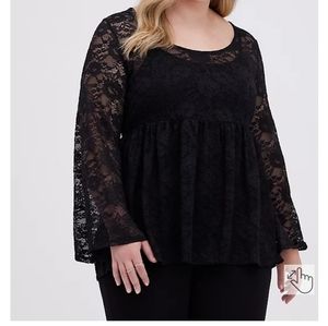 Baby doll stretch lace black